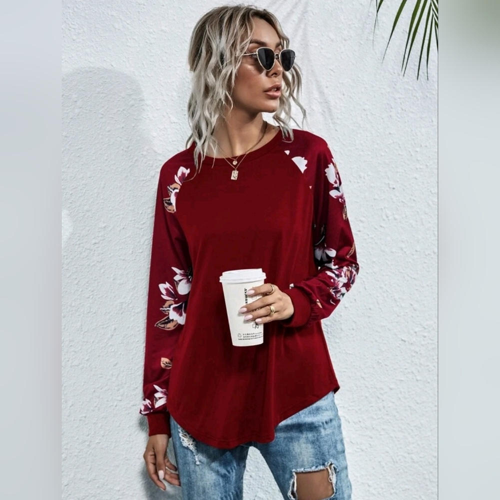 Flower print tee